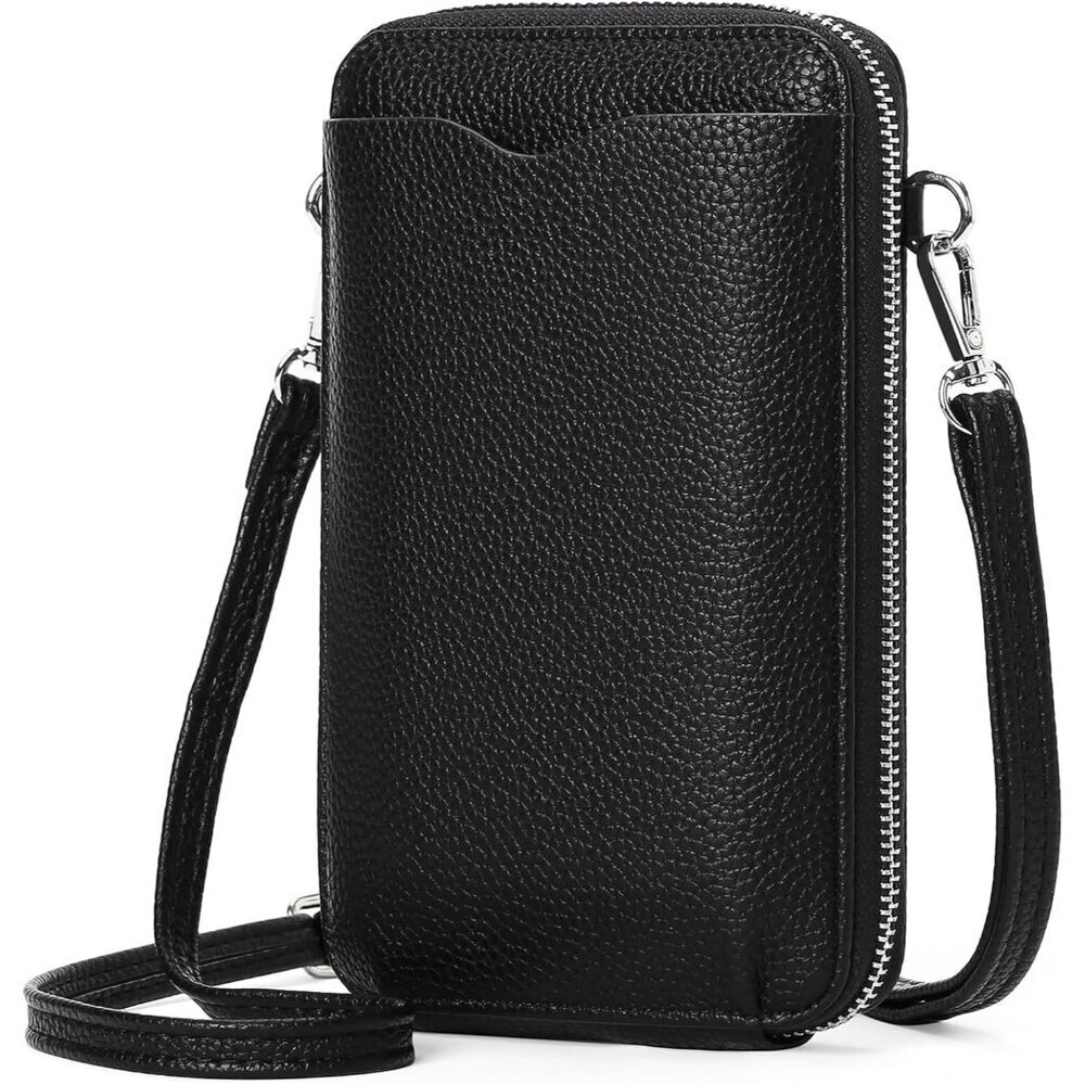 Small Leather Crossbody Bag Women RFID Wallet Purse Credit Card Slots Adjustable